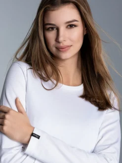 Langarmshirt Weiss