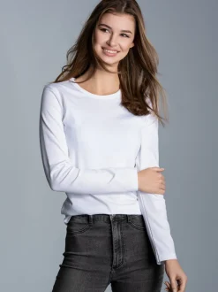 Langarmshirt Weiss
