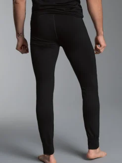 Lange Ski/Sport Funktionshose aus Merinowolle Schwarz
