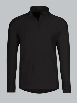 Langärmeliges Sportshirt mit Reißverschluss Schwarz