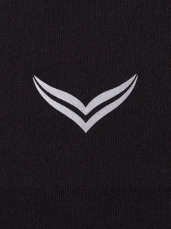 Langärmeliges Sportshirt mit Reißverschluss Schwarz