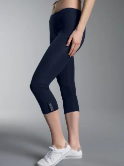 Leggings 7/8 mit Kristallsteinen Navy