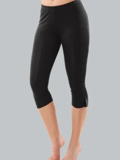 Leggings 7/8 mit Kristallsteinen Schwarz