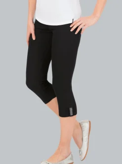 Leggings 7/8 mit Kristallsteinen Schwarz