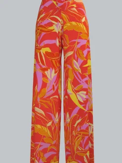 Leichte Hose mit Allover-Muster "Aloha" Koralle