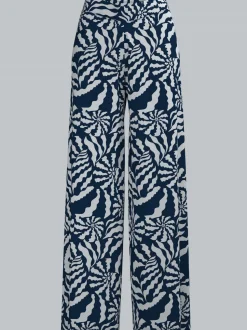 Leichte Hose mit Allover-Muster "Muschel" Navy