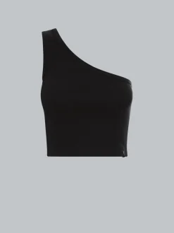 Modisches One-Shoulder-Top Schwarz