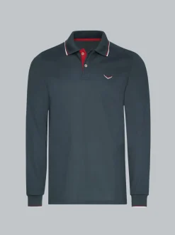 Modisches Poloshirt mit langen Armen Anthrazit