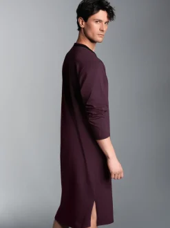 Nachthemd aus Biobaumwolle Aubergine-C2C