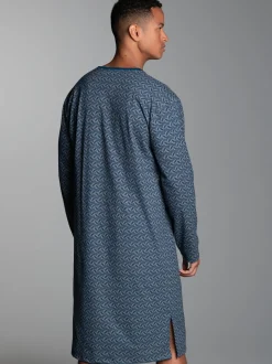 Nachthemd mit Allover-Blätter-Muster Night-blue