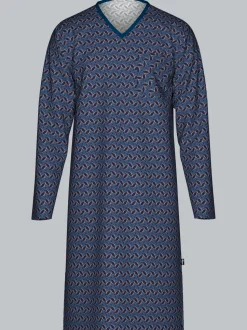 Nachthemd mit Allover-Blätter-Muster Night-blue