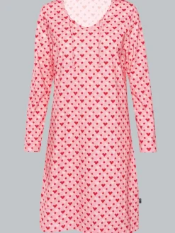 Nachthemd mit Allover-Herzen-Print Rosé