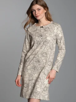 Nachthemd mit floralem Allover-Print Natur