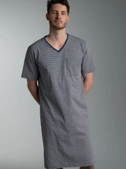 Nachthemd mit modischem Allover-Muster Night-blue