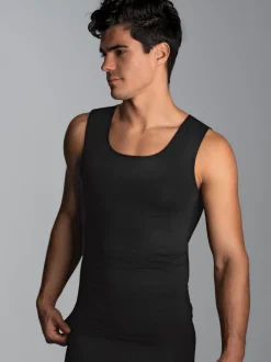 Nahtloses Trägershirt Schwarz