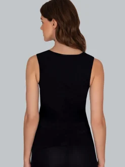 Nahtloses Trägershirt Schwarz