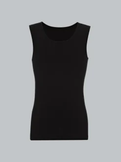 Nahtloses Trägershirt Schwarz