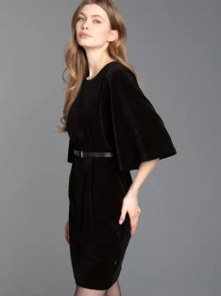 Nicki Kleid mit weiten Ärmeln Schwarz