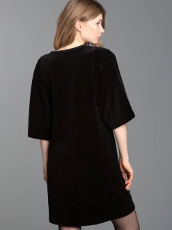 Nicki Kleid mit weiten Ärmeln Schwarz