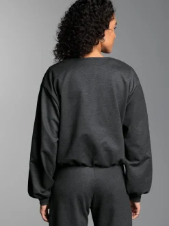 Oversized Sweatjacke Anthrazit-melange