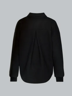 Oversized Sweatjacke mit modischem Stehkragen Schwarz