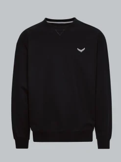 Oversized Sweatshirt mit Logo-Patch Schwarz