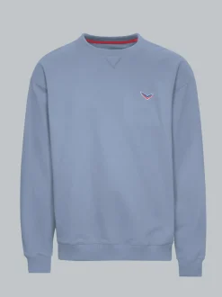 Oversized Sweatshirt mit Logo-Patch Pearl-blue