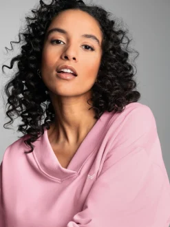 Oversized Sweatshirt mit V-Ausschnitt Lilie