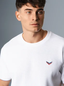 Oversized T-Shirt in Waffeloptik Weiss