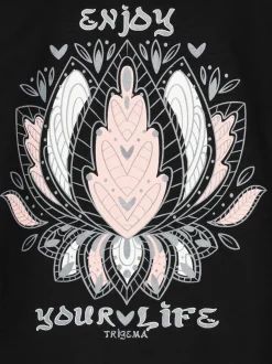 Oversized T-Shirt mit Printmotiven Schwarz