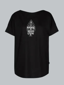 Oversized T-Shirt mit Printmotiven Schwarz