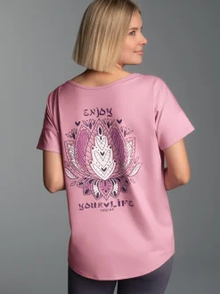 Oversized T-Shirt mit Printmotiven Lilie