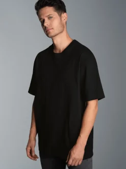 Oversized T-Shirt mit Rückenprint Schwarz