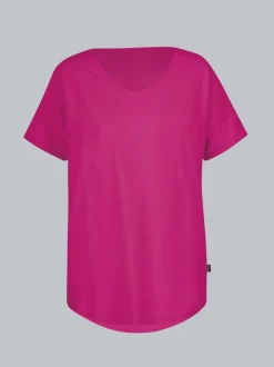 Oversized T-Shirt mit V-Ausschnitt Hibiskus