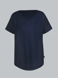 Oversized T-Shirt mit V-Ausschnitt Navy