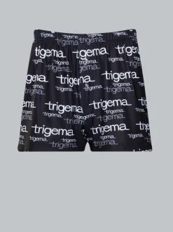 Pants mit modischem Allover-Print Schwarz
