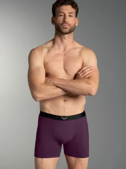 Pants mit praktischem Gummibund Aubergine