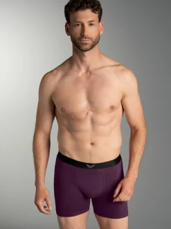 Pants mit praktischem Gummibund Aubergine