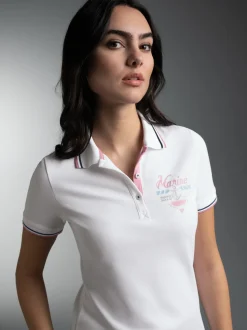Polo Shirt im Marine Design Weiss