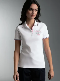Polo Shirt im Marine Design Weiss