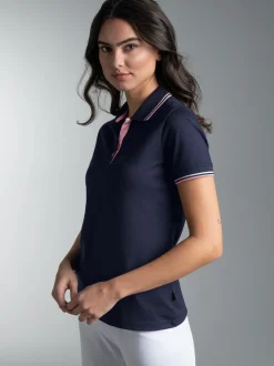Polo Shirt in Kontrastfarbigen Akzenten Navy