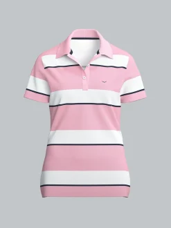 Polo Shirt in Ringelmuster Lilie