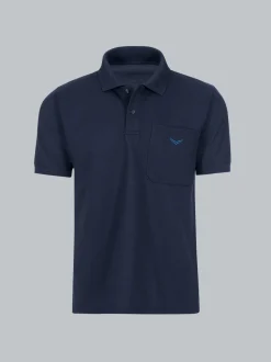 Polohemd mit Brusttasche Navy