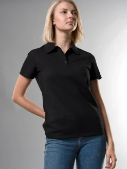 Poloshirt aus Baumwolle Schwarz