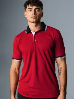 Poloshirt aus Coolmax Material Kirsch