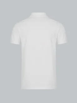 Poloshirt aus elast. Piqué Weiss
