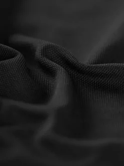 Poloshirt aus Polyester mit Knopfleiste Schwarz