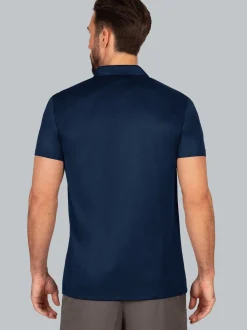 Poloshirt aus Polyester mit Knopfleiste Navy
