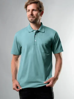 Poloshirt aus Single-Jersey Seegras