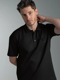 Poloshirt aus Single-Jersey Schwarz